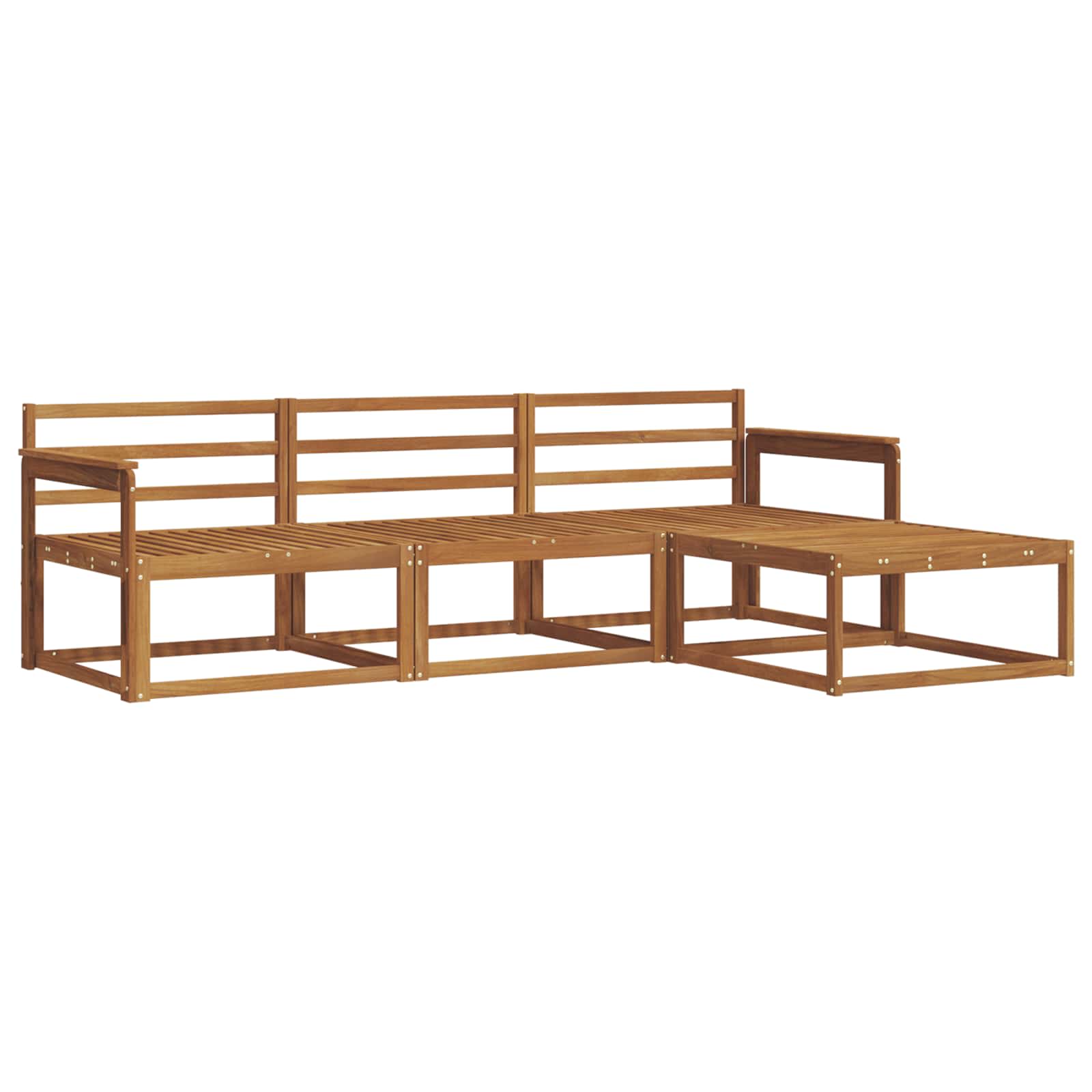 Udendørs sofagruppe 4 pcs Naturfarvet Massivt Akacietræ