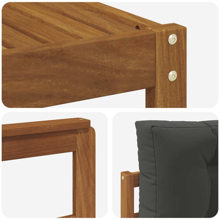 Udendørs sofagruppe med pude 4 pcs Naturlig og Antracit