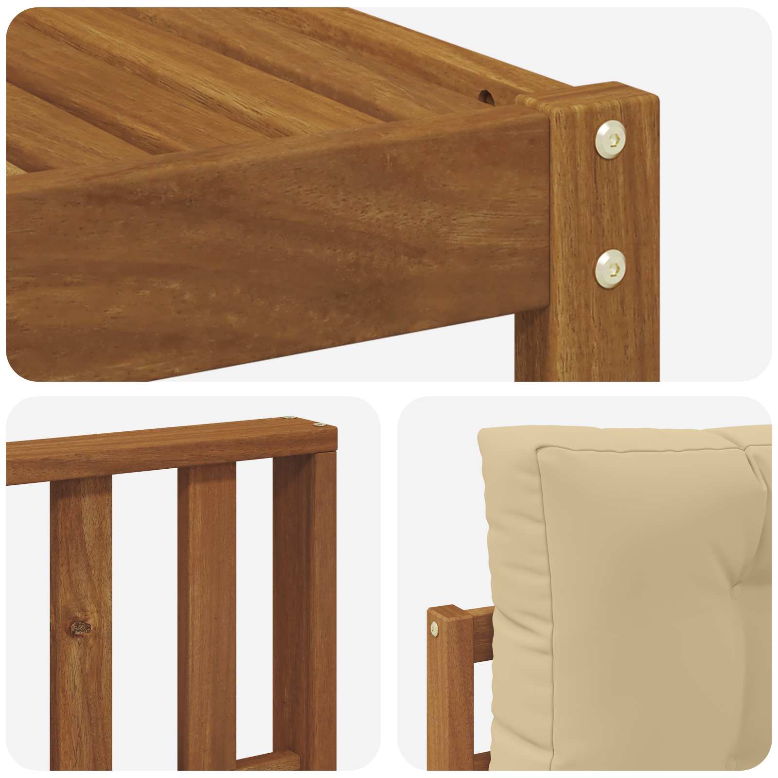 Udendørs sofagruppe med pude 4 pcs Naturlig og Beige