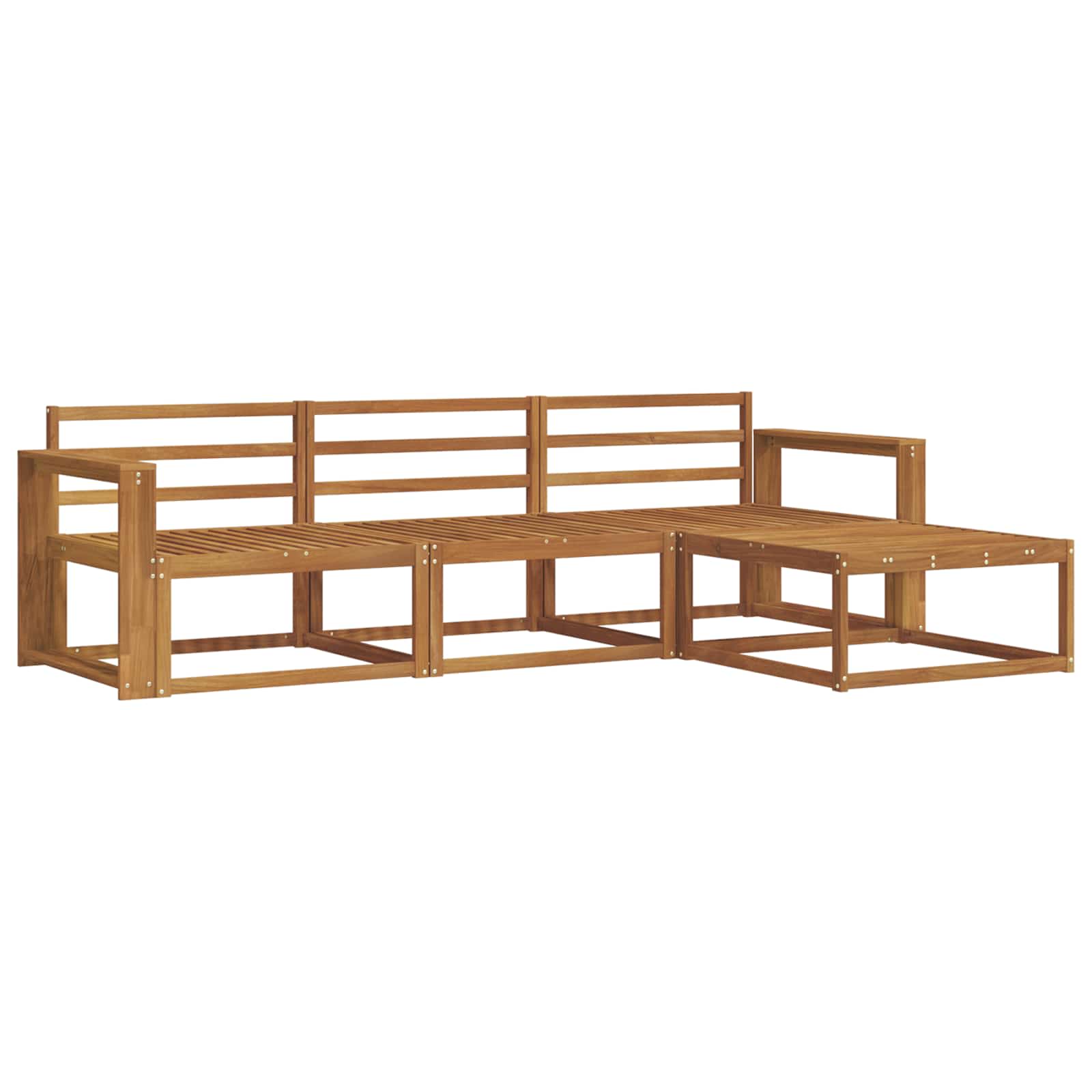 Udendørs sofagruppe 4 pcs Naturfarvet Massivt Akacietræ