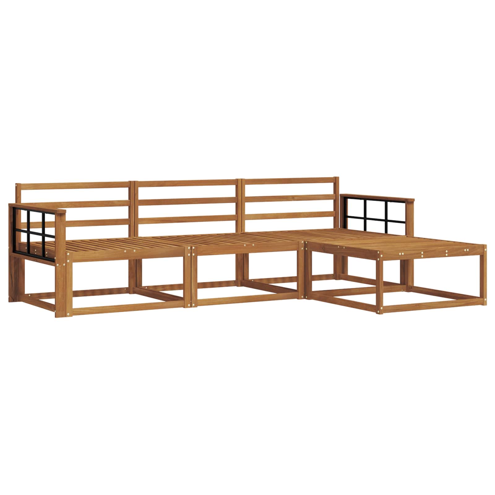 Udendørs sofagruppe 4 pcs Naturfarvet Massivt Akacietræ