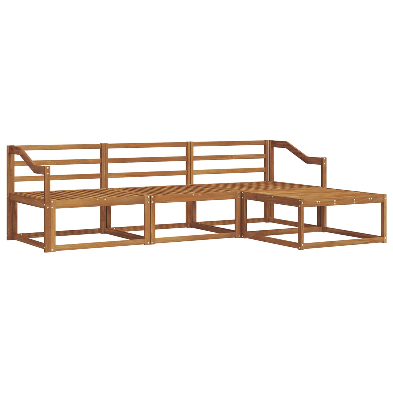 Udendørs sofagruppe 4 pcs Naturfarvet Massivt Akacietræ