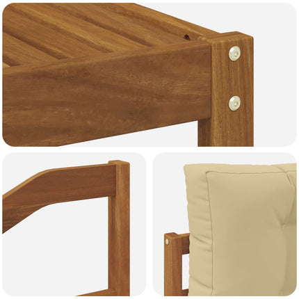 Udendørs sofagruppe med pude 5 pcs Naturlig og Beige