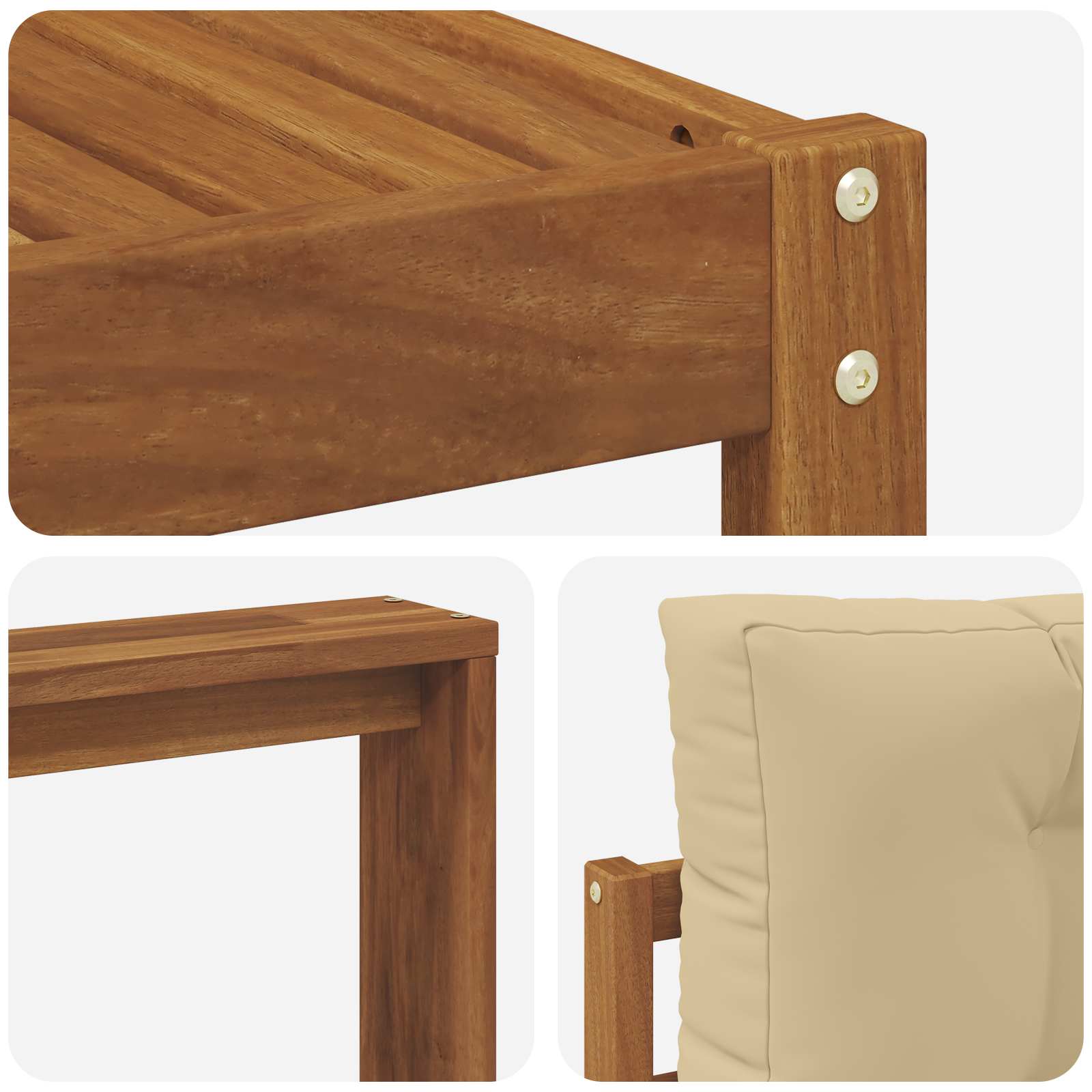 Udendørs sofagruppe med pude 5 pcs Naturlig og Beige