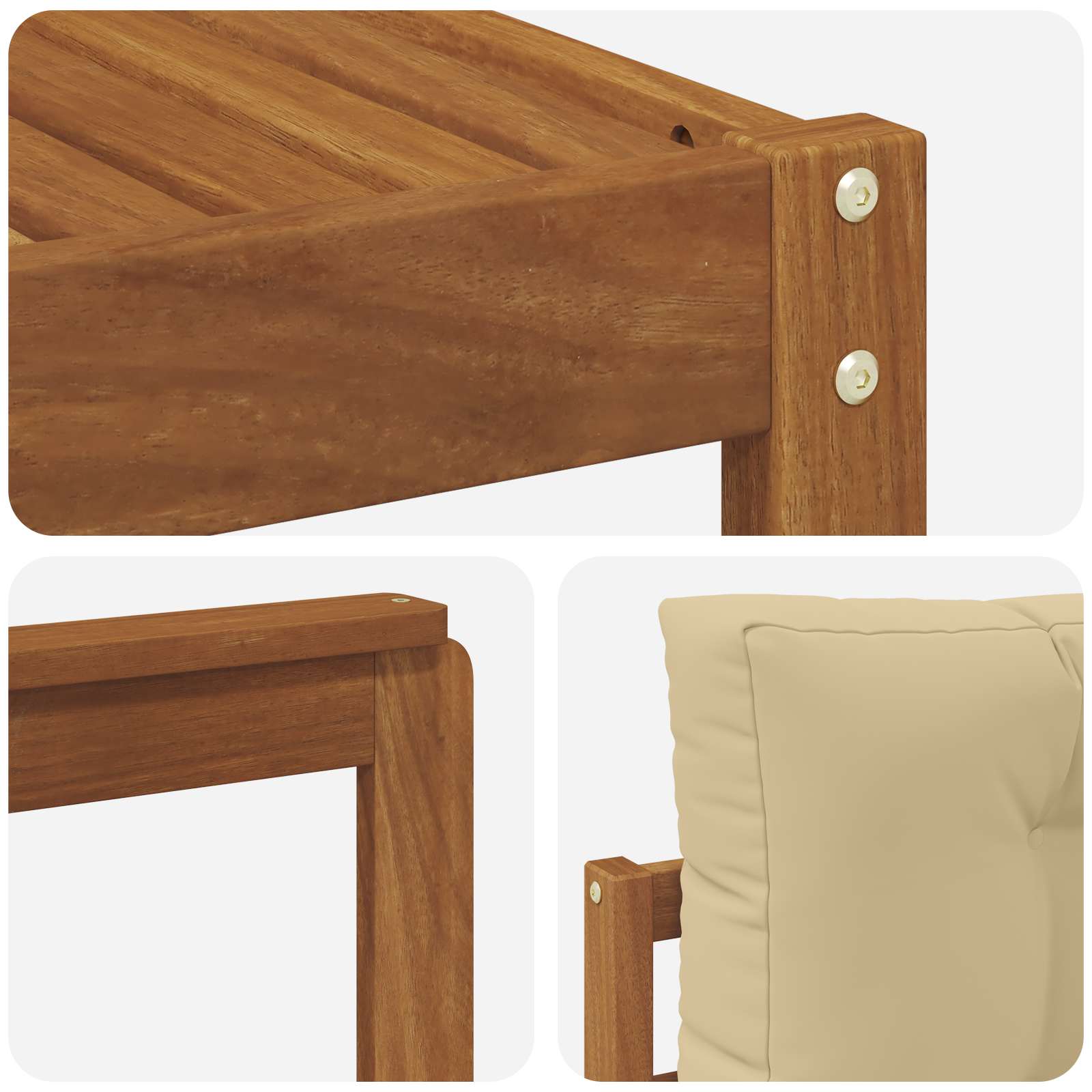 Udendørs sofagruppe med pude 6 pcs Naturlig og Beige
