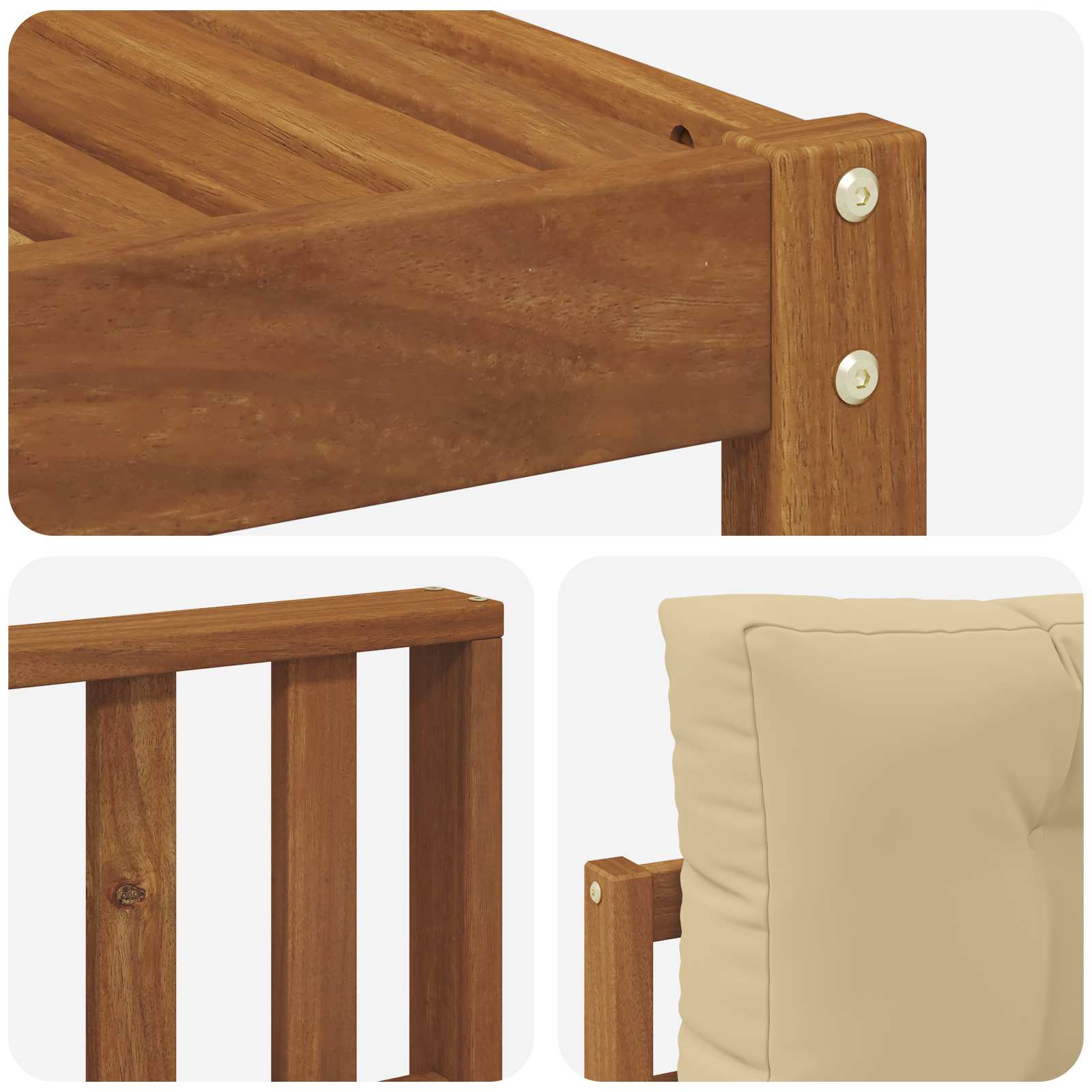 Udendørs sofagruppe med pude 6 pcs Naturlig og Beige