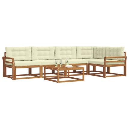 Udendørs sofagruppe 6 stk. Naturlig og Fløde