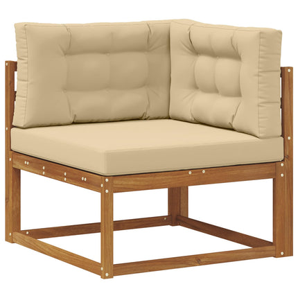 Udendørs sofagruppe med pude 6 pcs Naturlig og Beige