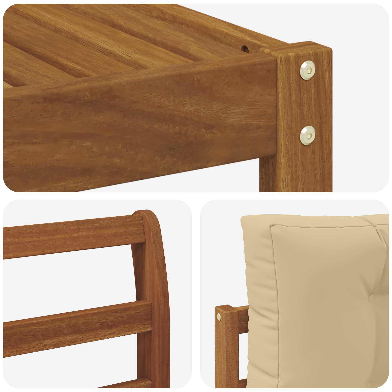 Udendørs sofagruppe med pude 7 pcs Naturlig og Beige
