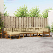 Udendørs sofagruppe med pude 7 pcs Naturlig og Beige
