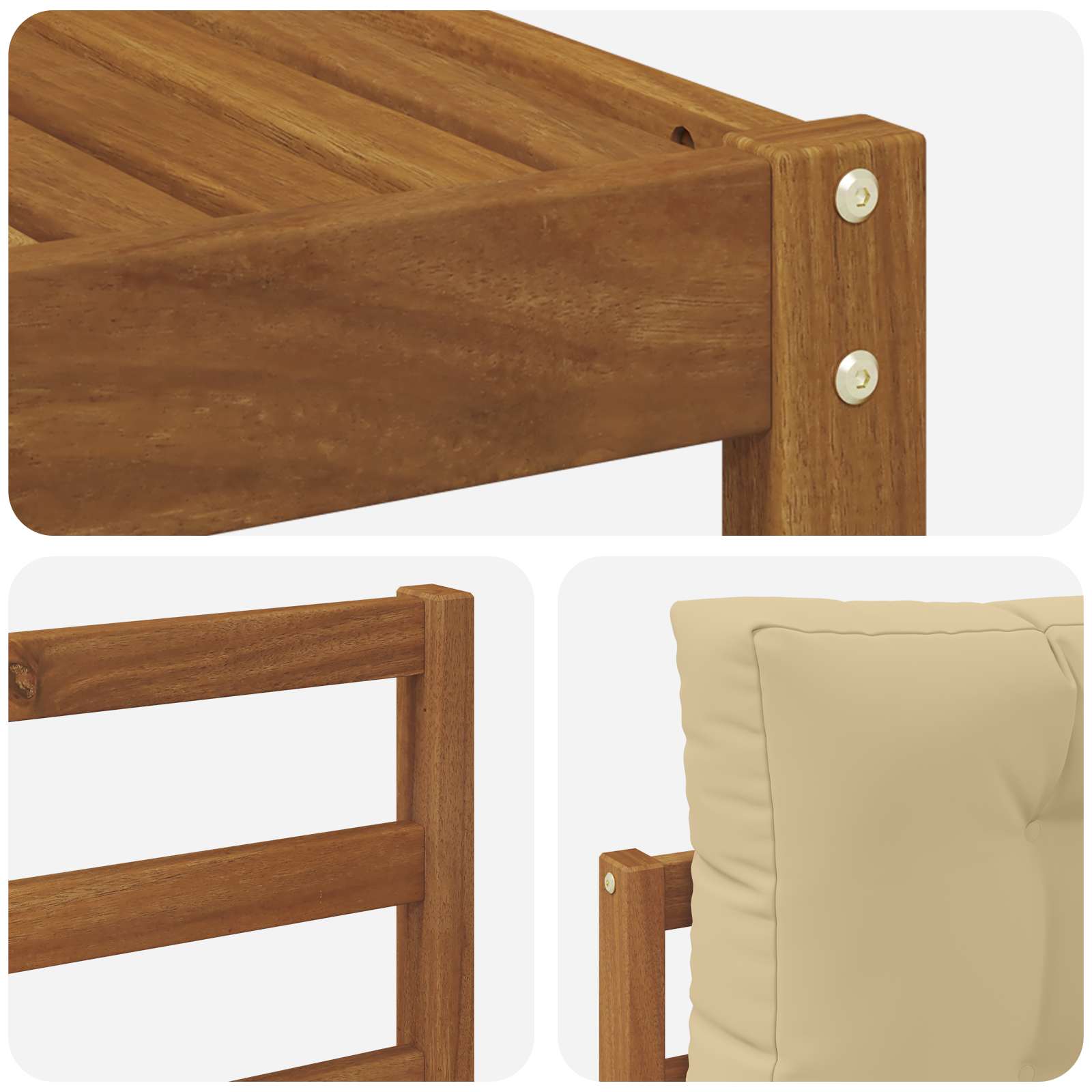 Udendørs sofagruppe med pude 8 pcs Naturlig og Beige