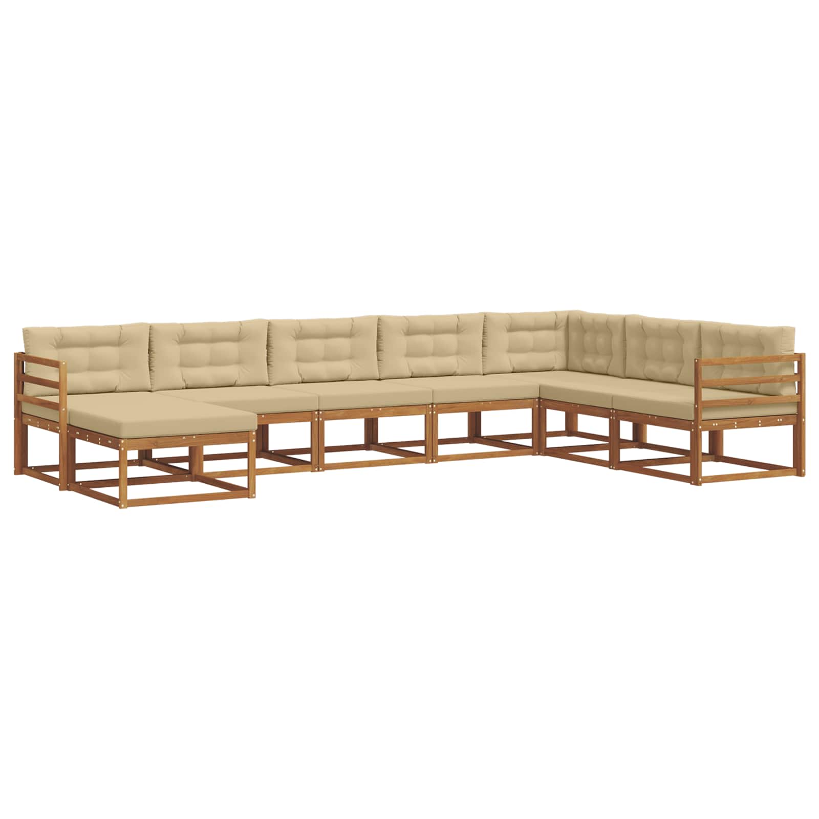 Udendørs sofagruppe med pude 8 pcs Naturlig og Beige