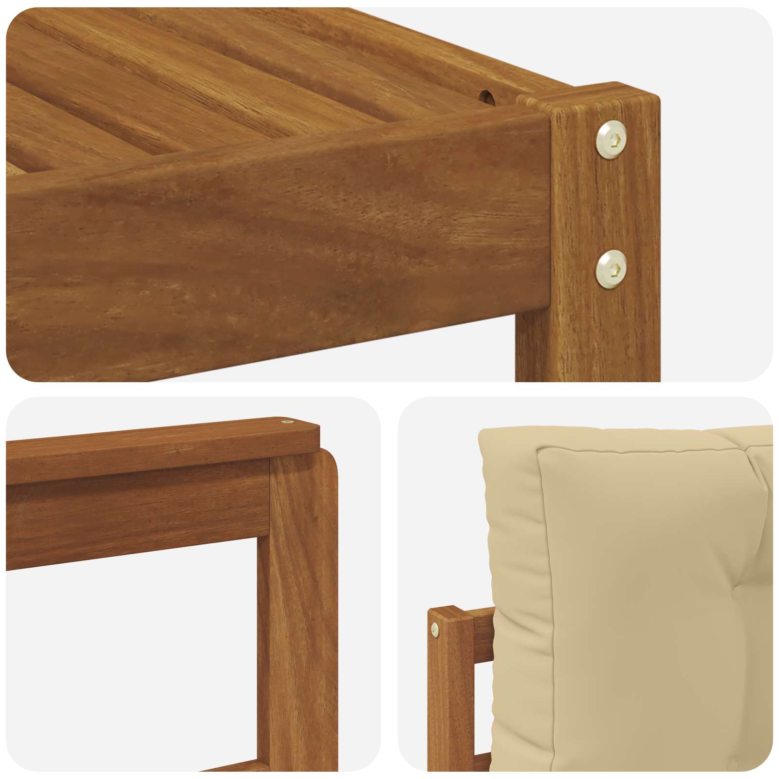 Udendørs sofagruppe med pude 8 pcs Naturlig og Beige