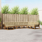 Udendørs sofagruppe med pude 8 pcs Naturlig og Beige