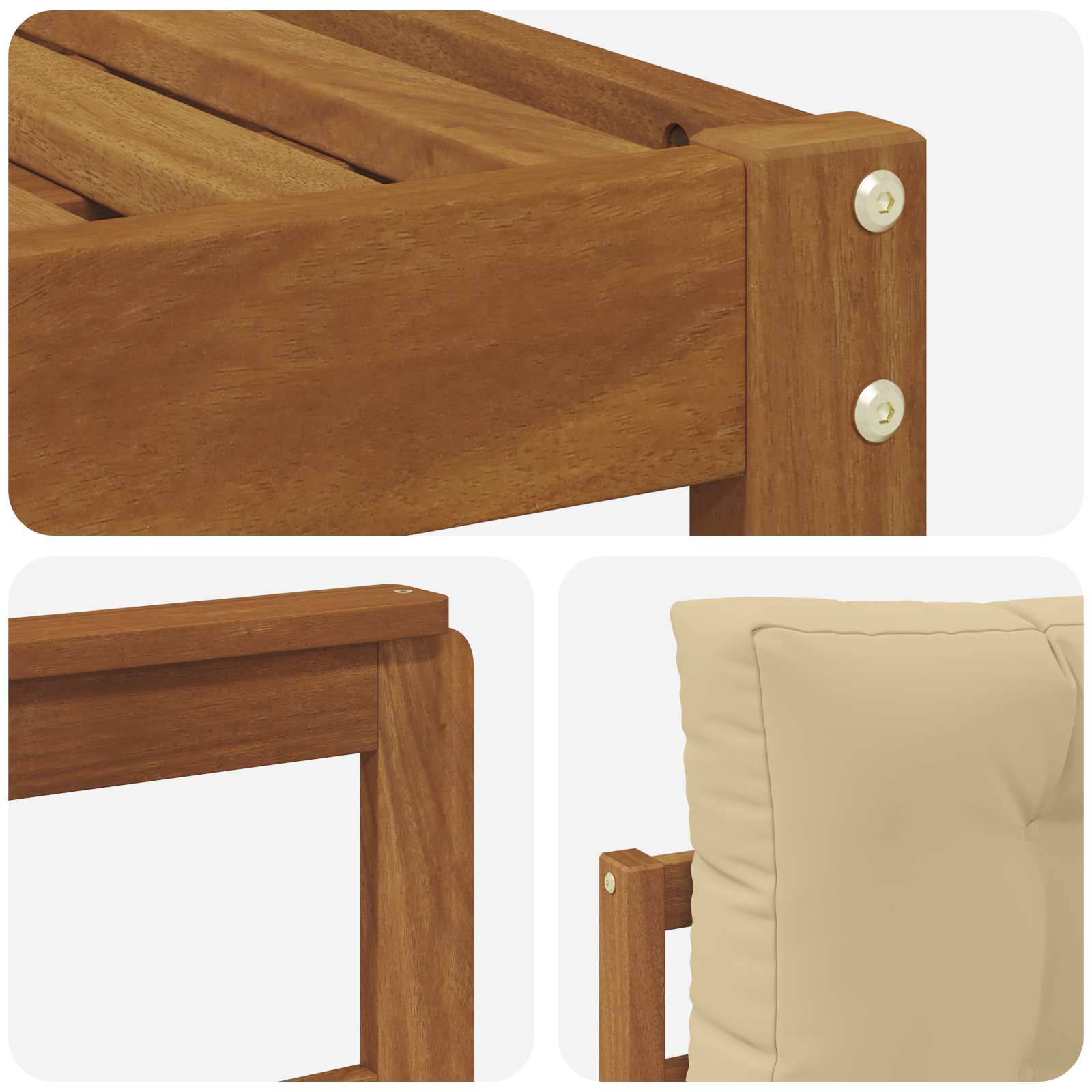 Udendørs sofagruppe med pude 9 pcs Naturlig og Beige
