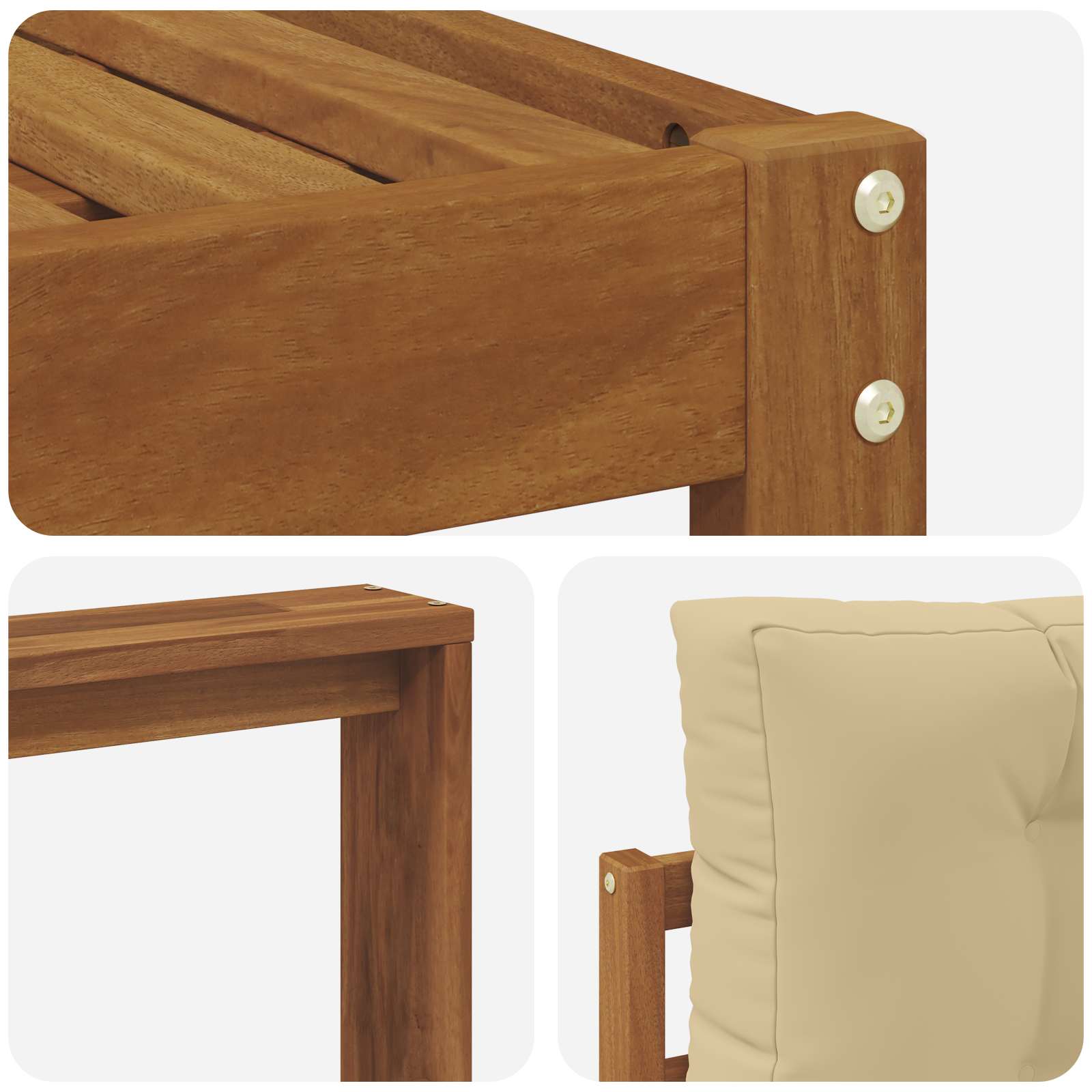 Udendørs sofagruppe med pude 9 pcs Naturlig og Beige