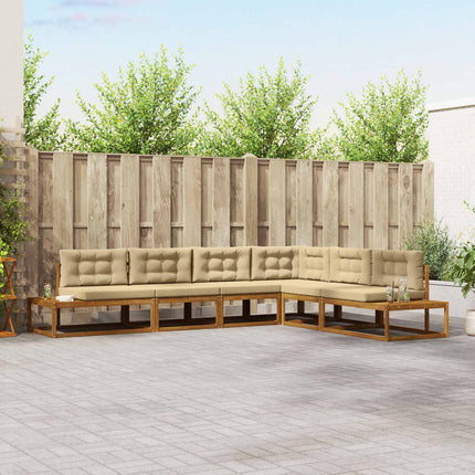 Udendørs sofagruppe 6 stk. Naturlig og Beige