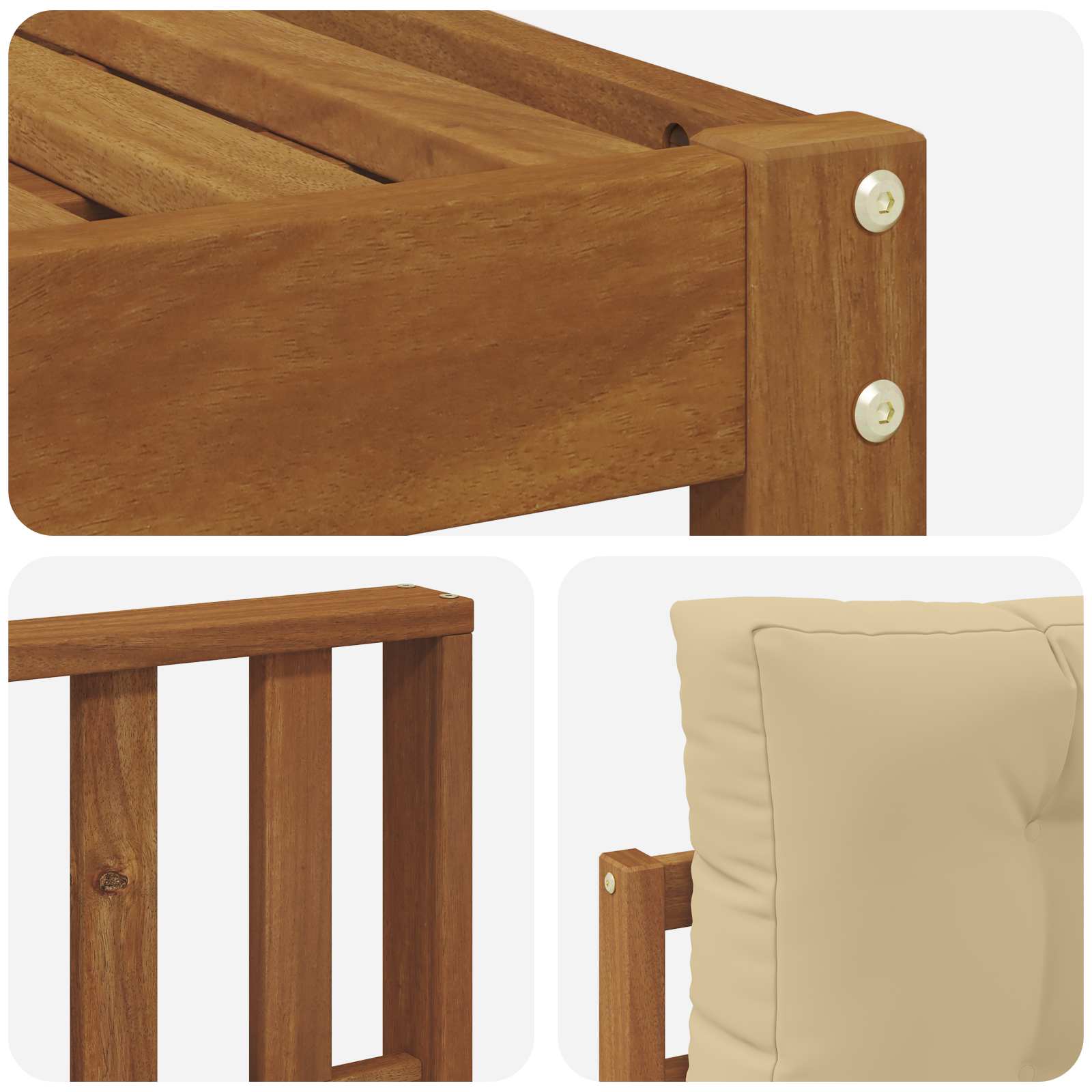 Udendørs sofagruppe med pude 10 pcs Naturlig og Beige