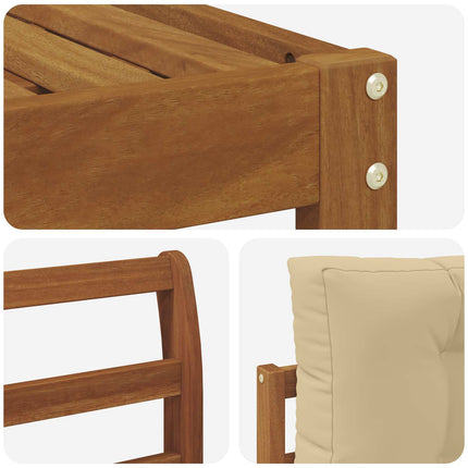 Udendørs sofagruppe med pude 10 pcs Naturlig og Beige