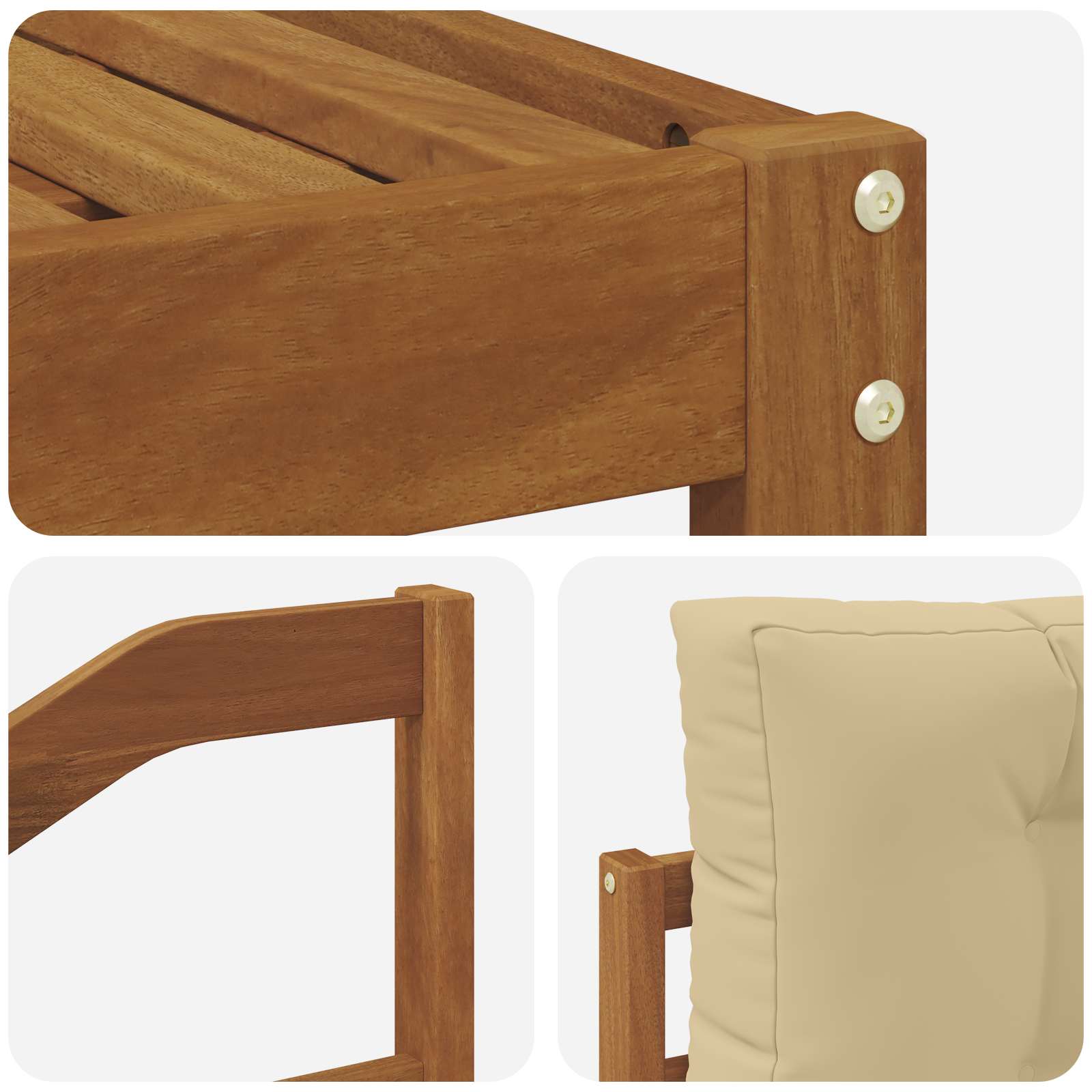 Udendørs sofagruppe med pude 10 pcs Naturlig og Beige
