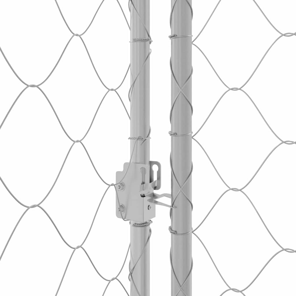 Hundebur Sølv 800 x 200 x 200 cm Galvaniseret stål