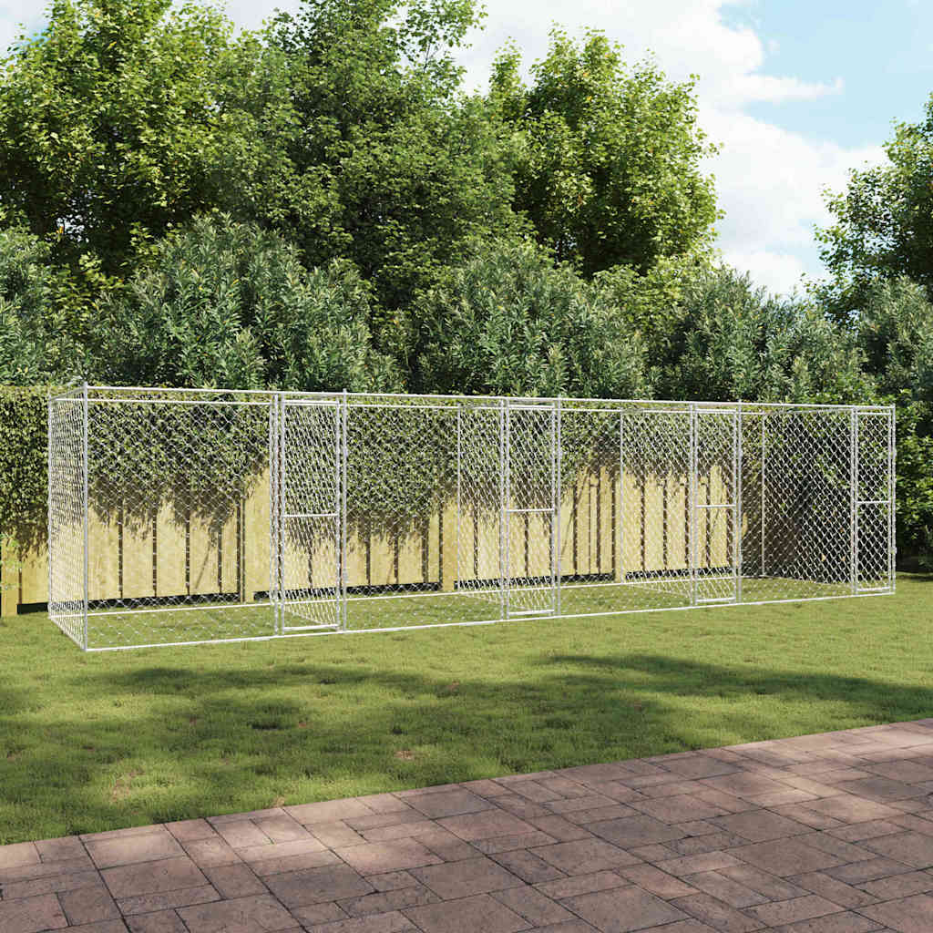 Hundebur Sølv 800 x 200 x 200 cm Galvaniseret stål