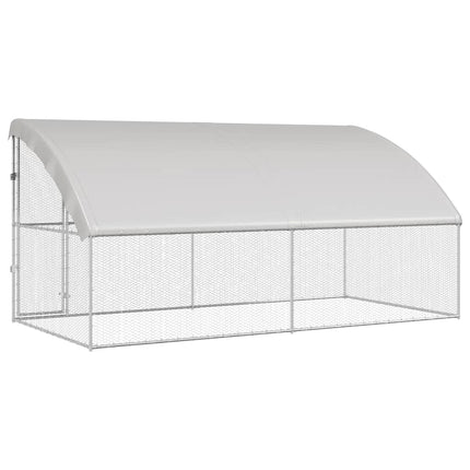 Hønsebur 2 stk. Sølv 400 x 200 x 200 cm Galvaniseret stål