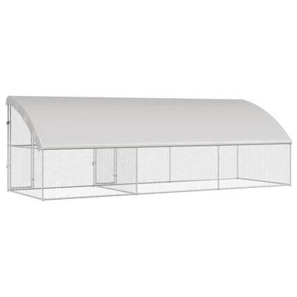 Hønsebur 3 pcs Sølv 600 x 200 x 200 cm Galvaniseret stål