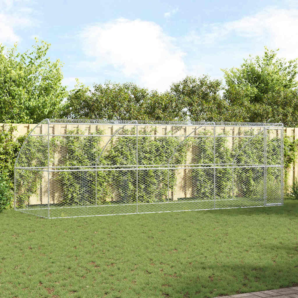 Hundehus 3 pcs Sølv 6 x 2 x 2 m Galvaniseret stål