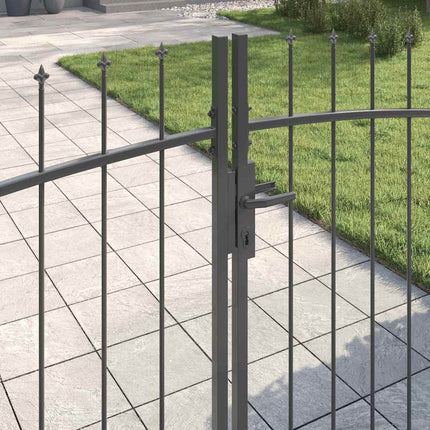Dobbelt Port WOERDEN 400 x 199,5 cm Stål Grå Låses
