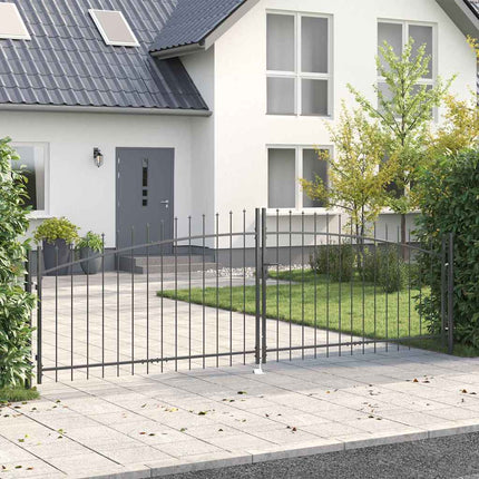 Dobbelt Port WOERDEN 400 x 199,5 cm Stål Grå Låses