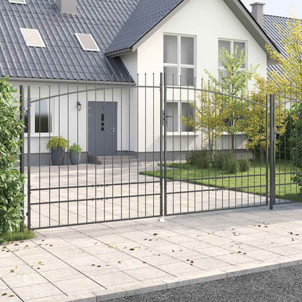 Dobbelt Port WOERDEN 400 x 249,5 cm Stål Grå Låses