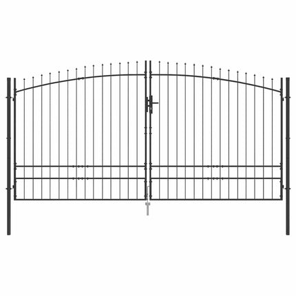 Dobbelt Port WOERDEN 400 x 249,5 cm Stål Grå Låses