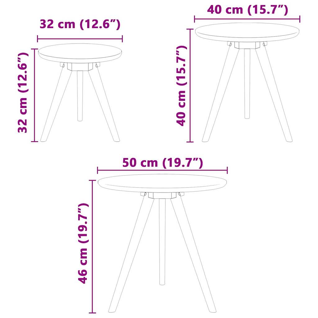 Sofabord Brun 50 x 50 x 46 cm Massivt valnøddetræ