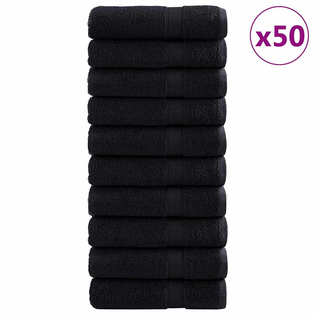Gæstehåndklæde SOLUND 50 pcs Sort 50 x 100 cm 550 gsm