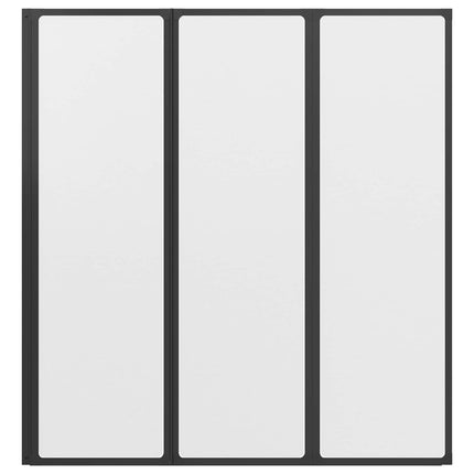 Brusevæg Sort 132 x 2 x 140 cm Aluminium og PP