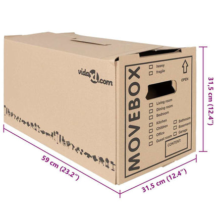 Flyttekasse 20 stk. Naturfarvet 59 x 31,5 x 31,5 cm Pap
