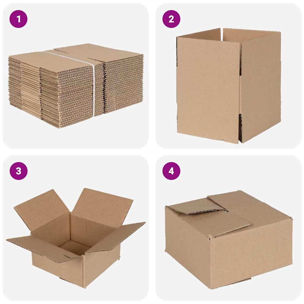 Foldbar Kasse 50 pcs Naturfarvet 15 x 15 x 8 cm Pap