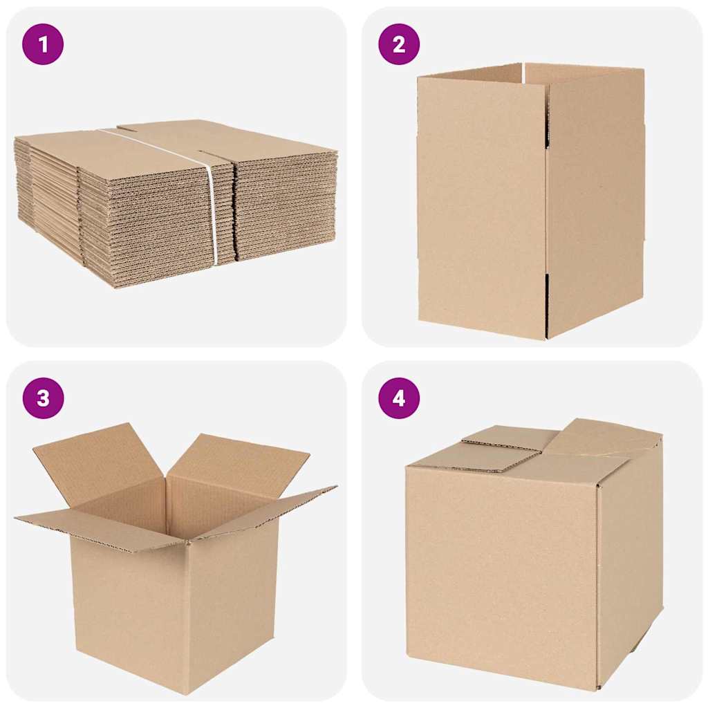 Foldbar Kasse 50 pcs Naturfarvet 20 x 20 x 20 cm Pap