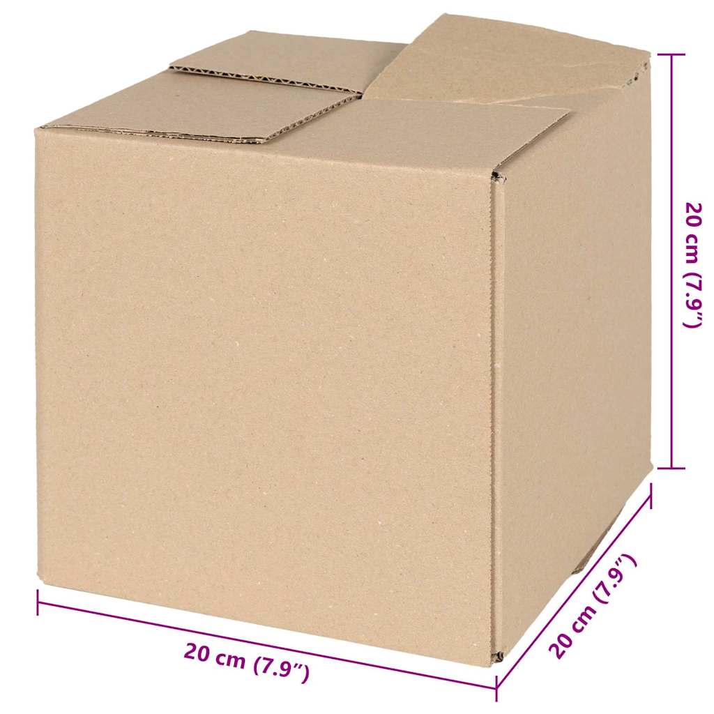 Foldbar Kasse 50 pcs Naturfarvet 20 x 20 x 20 cm Pap