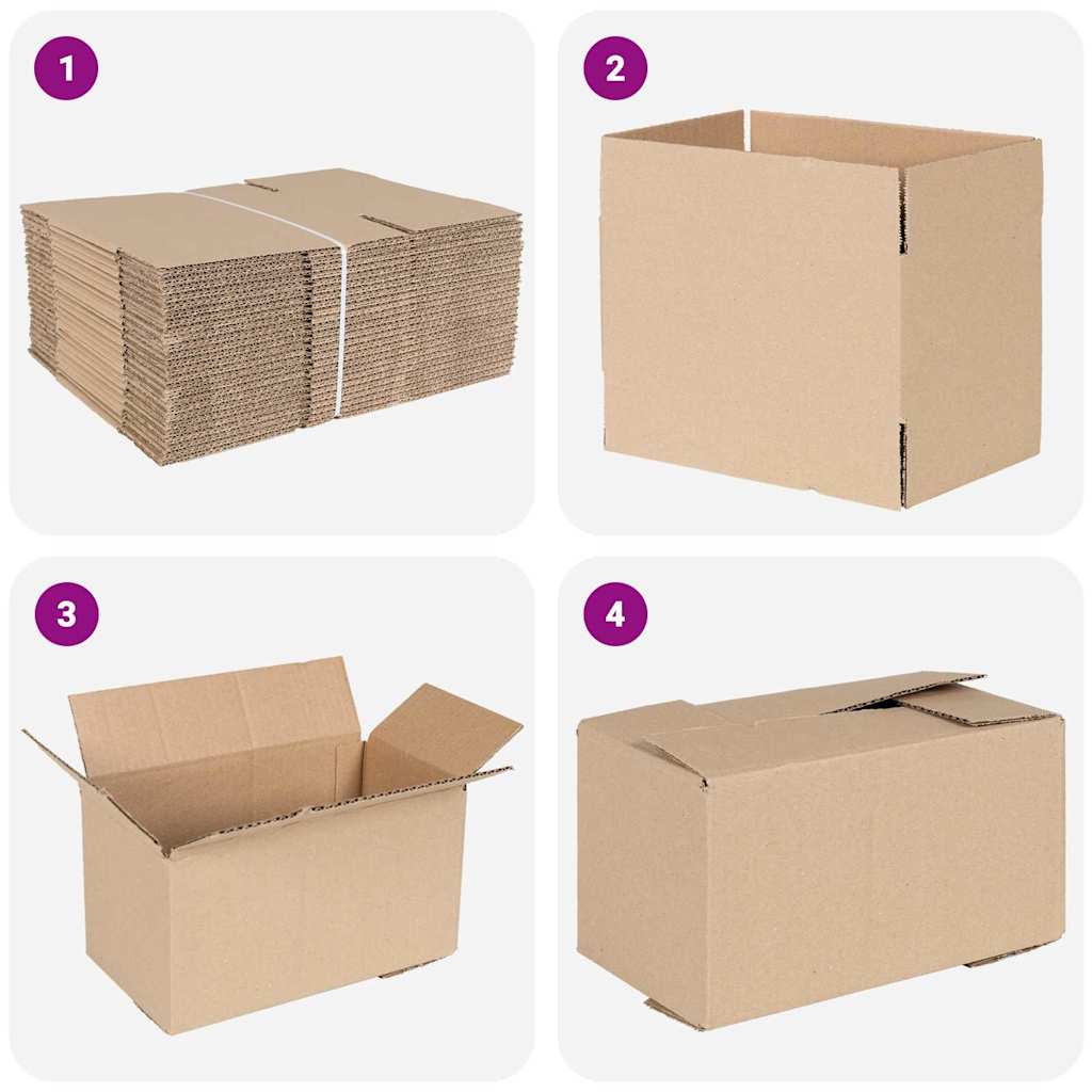 Foldbar Kasse 50 pcs Naturfarvet 24 x 13 x 13 cm Pap