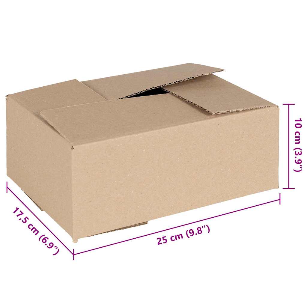 Foldbar Kasse 50 pcs Naturfarvet 25 x 17,5 x 10 cm Pap