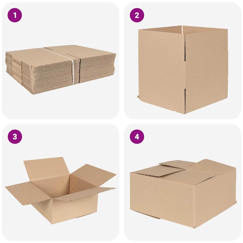 Foldbar Kasse 50 pcs Naturfarvet 30 x 30 x 15 cm Pap