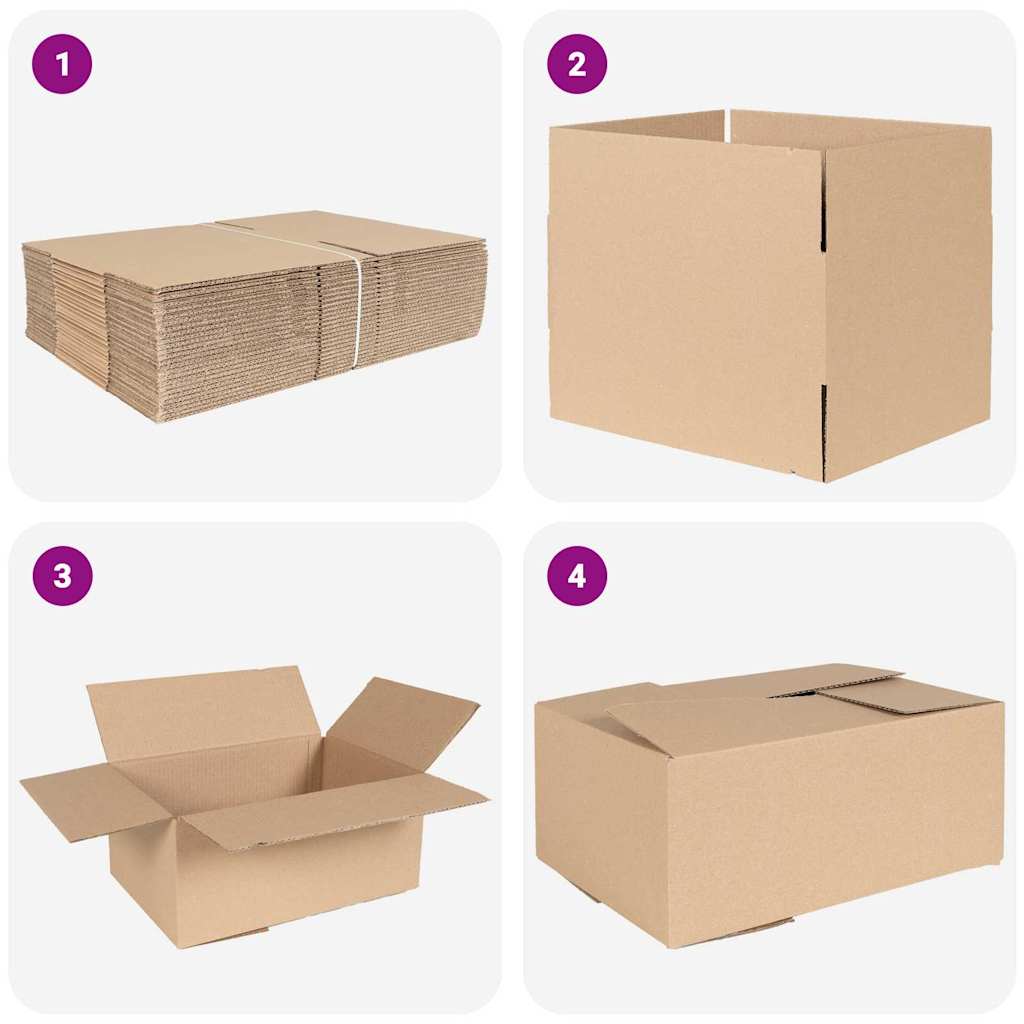 Foldbar Kasse 50 pcs Naturfarvet 35 x 24 x 15 cm Pap