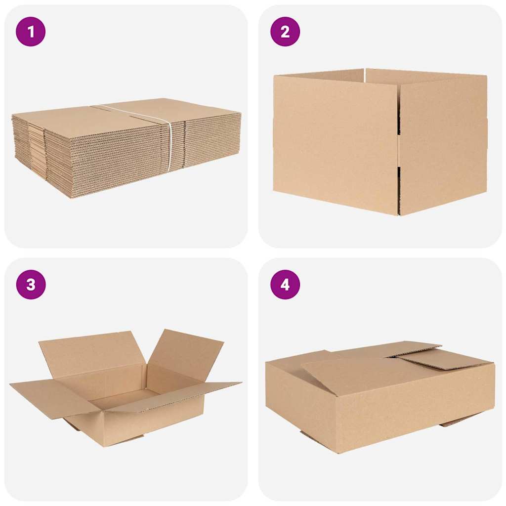 Foldbar Kasse 50 pcs Naturfarvet 40 x 30 x 10 cm Pap