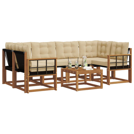 Udendørs sofagruppe 7 stk. Naturlig og Beige