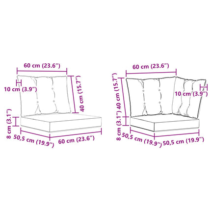 Udendørs sofagruppe med pude 6 pcs Naturlig og Fløde