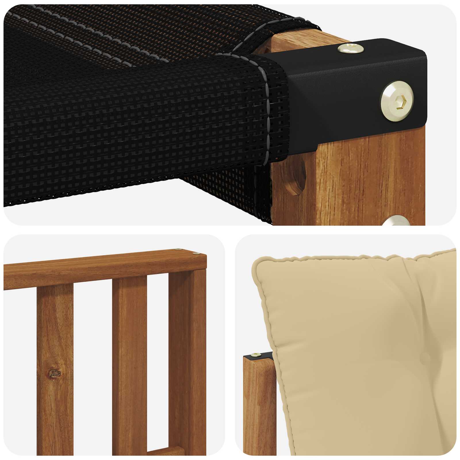 Udendørs sofagruppe med pude 6 pcs Naturlig og Beige