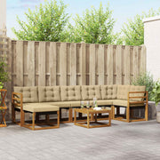 Udendørs sofagruppe med pude 8 pcs Naturlig og Beige