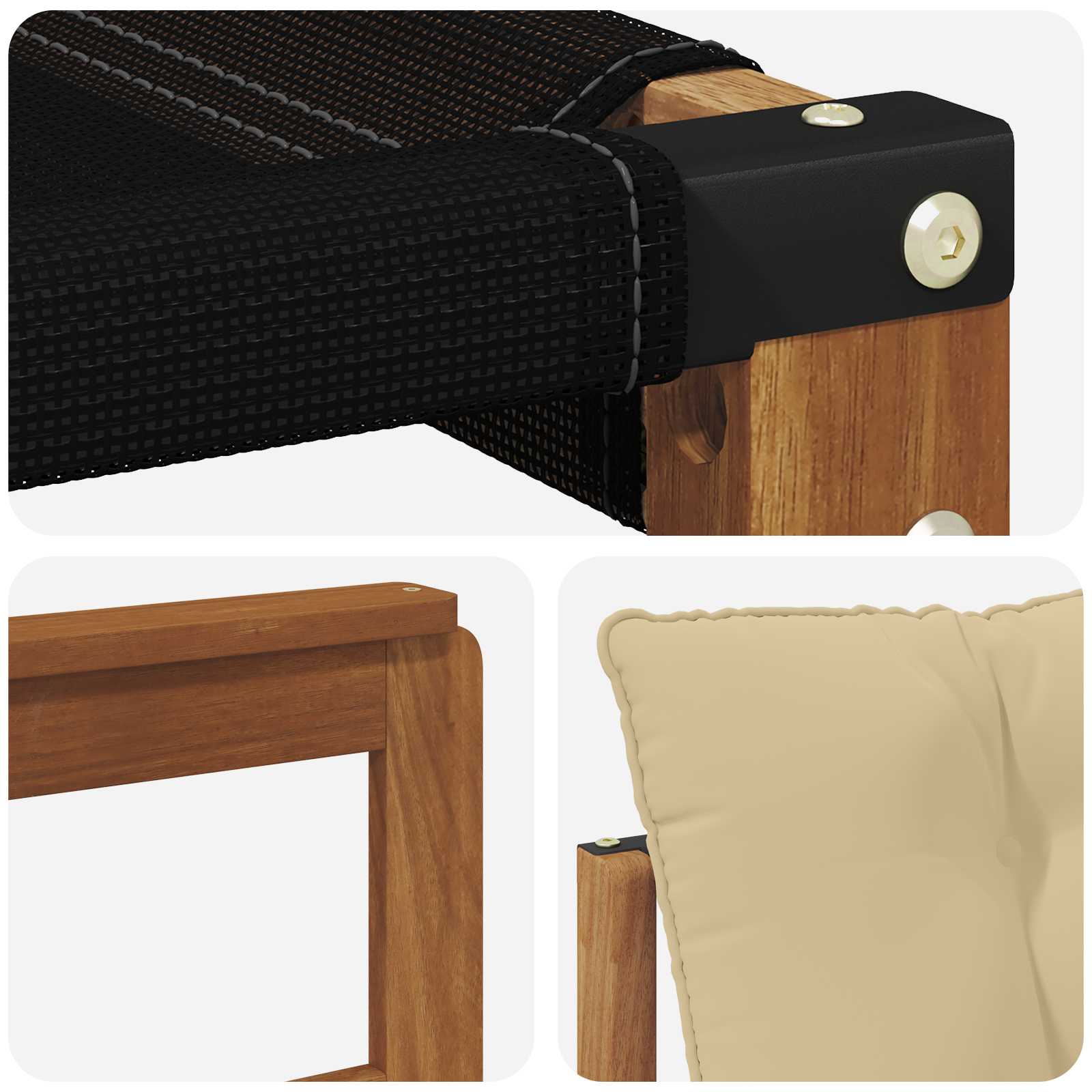 Udendørs sofagruppe 9 pcs Naturlig og Beige Massivt Akacietræ